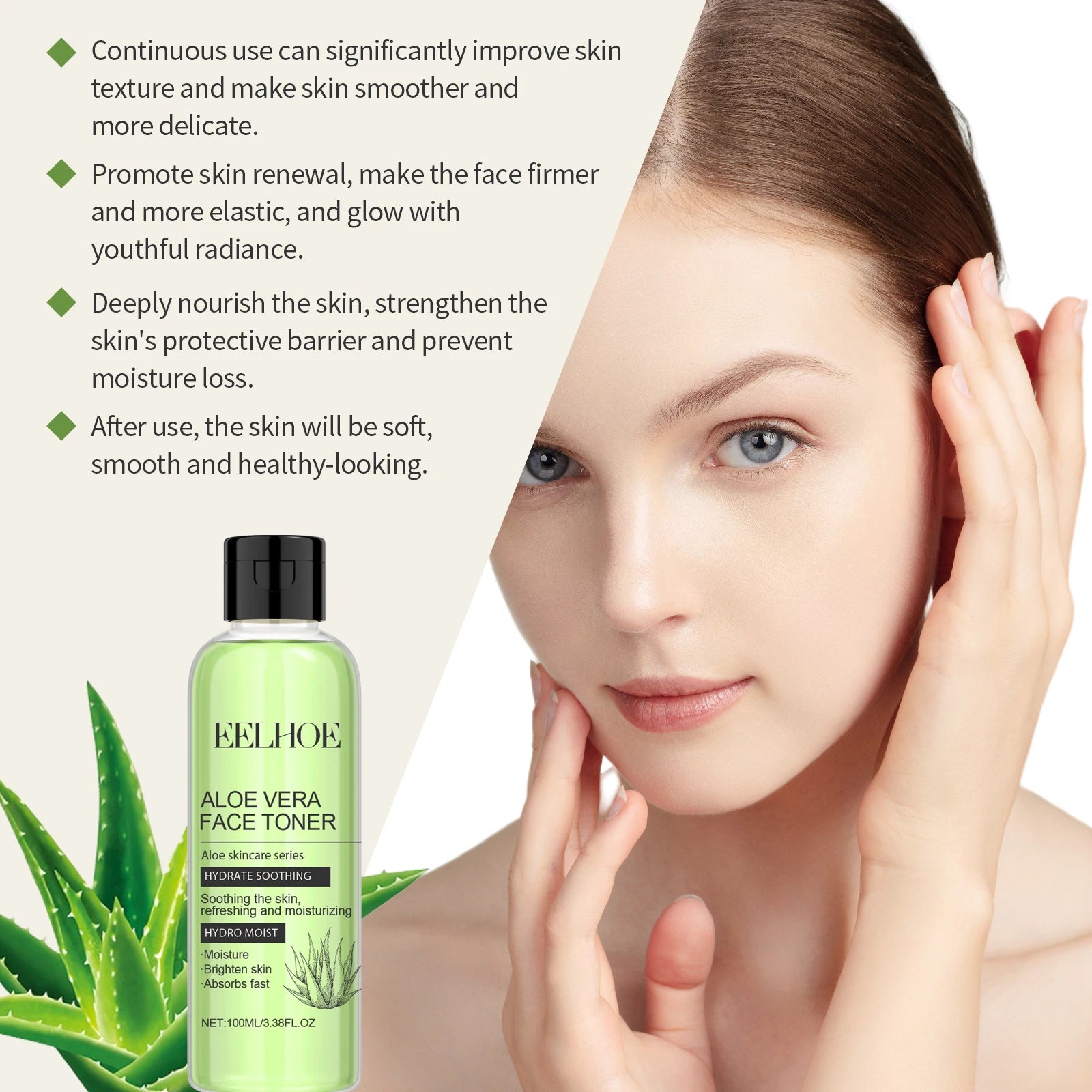 100ml Aloe Vera Toner Tonic Hydration Oil Control Refreshing Rejuvenation Smooth Facial Moisturizing Toner Serum Skin Care New Oasis Select