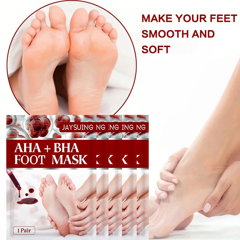 AHA Exfoliating Foot Peel Mask – Smooth Soft Feet (5–10 Pairs) Foot Peel Mask Oasis Select