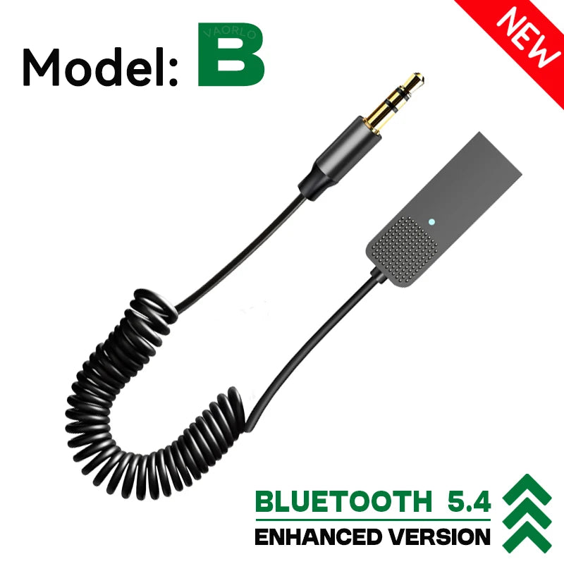 Bluetooth 5.4 Car Audio Receiver USB To 3.5mm AUX Car Wireless Music Adapter HIFI Sound With HD MIC For Car Kit Wired Speaker Oasis Select BT5.4 Model B