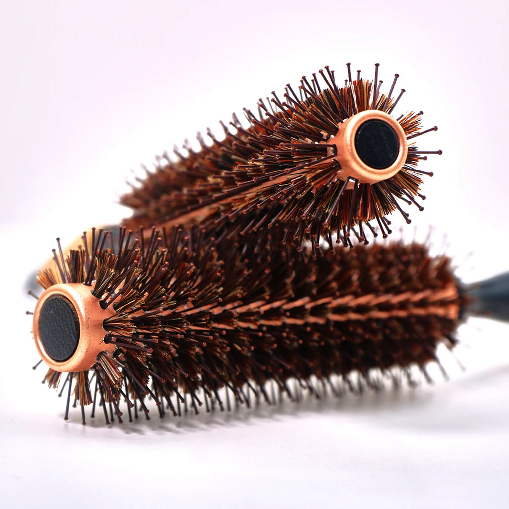 Boar Bristle Round Brush – Wood Handle Anti-Static Hair Comb Hair Styling Brush Oasis Select