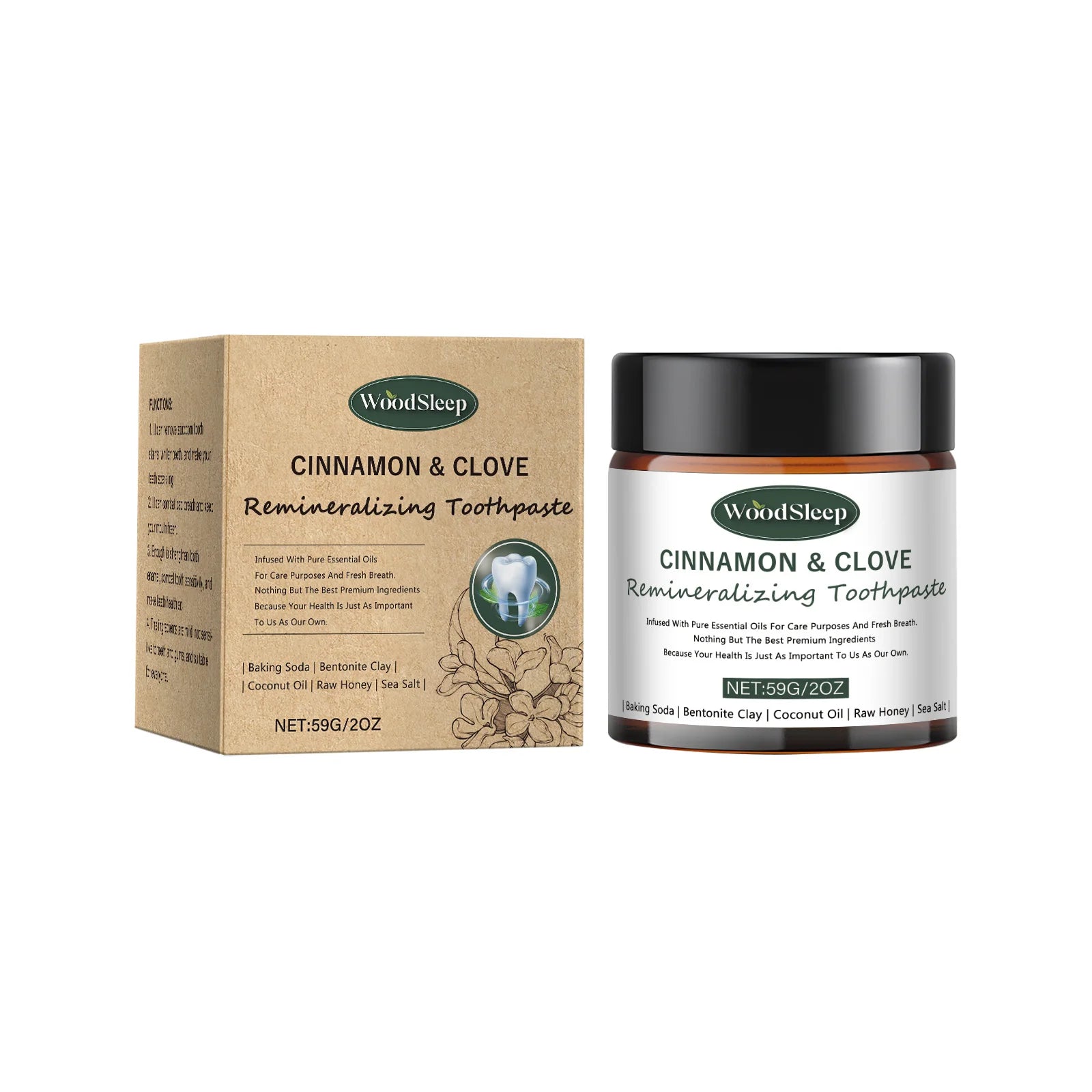 Natural Teeth Whitening Powder 59g – Remineralizing Stain Removal