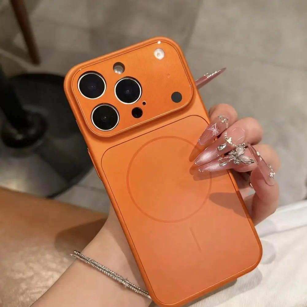 Original Large Window Nano Glass Case For iPhone 17 Air 16 15 14 13 Pro Max Magnetic For Magsafe Wireless Charging Matte Case Oasis Select