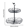 Creative Fruit Plate Multi-layer Fruit Plate Wrought Iron Candy Snack Shelf Vegetable Storage Basket Living Room Fruit Basket Oasis Select Second floor black