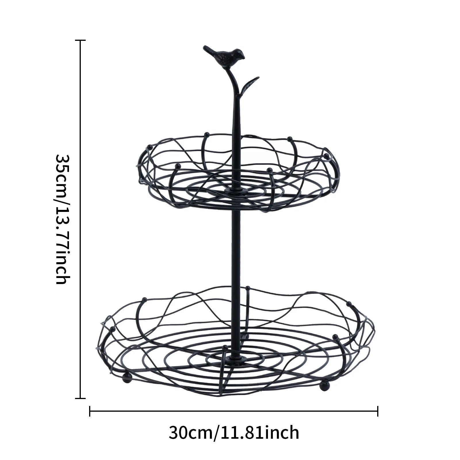 Creative Fruit Plate Multi-layer Fruit Plate Wrought Iron Candy Snack Shelf Vegetable Storage Basket Living Room Fruit Basket Oasis Select Second floor black