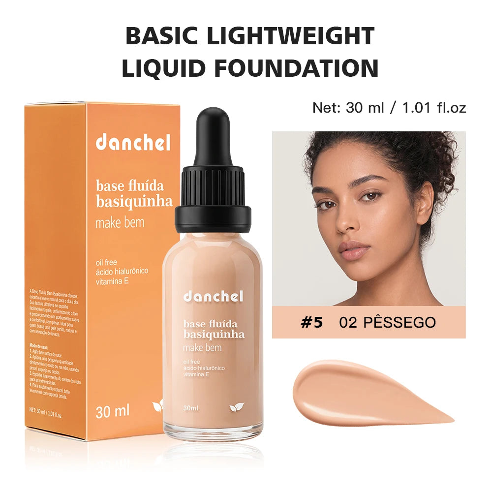 12 Colors Basic Lightweight Liquid Foundation Matte Soft Minimizes Pores Foundation Oil Control Long-Lasting Woman Makeup Oasis Select Color 5