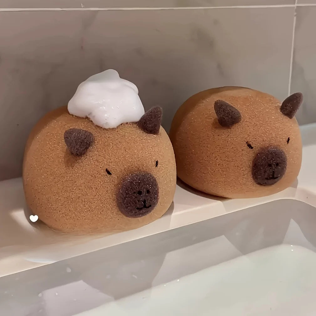 1/2 Bathroom Bath Balls Kapibala Face Wash Rubbing Sponge Cute Soft Wiping Accessories Oasis Select