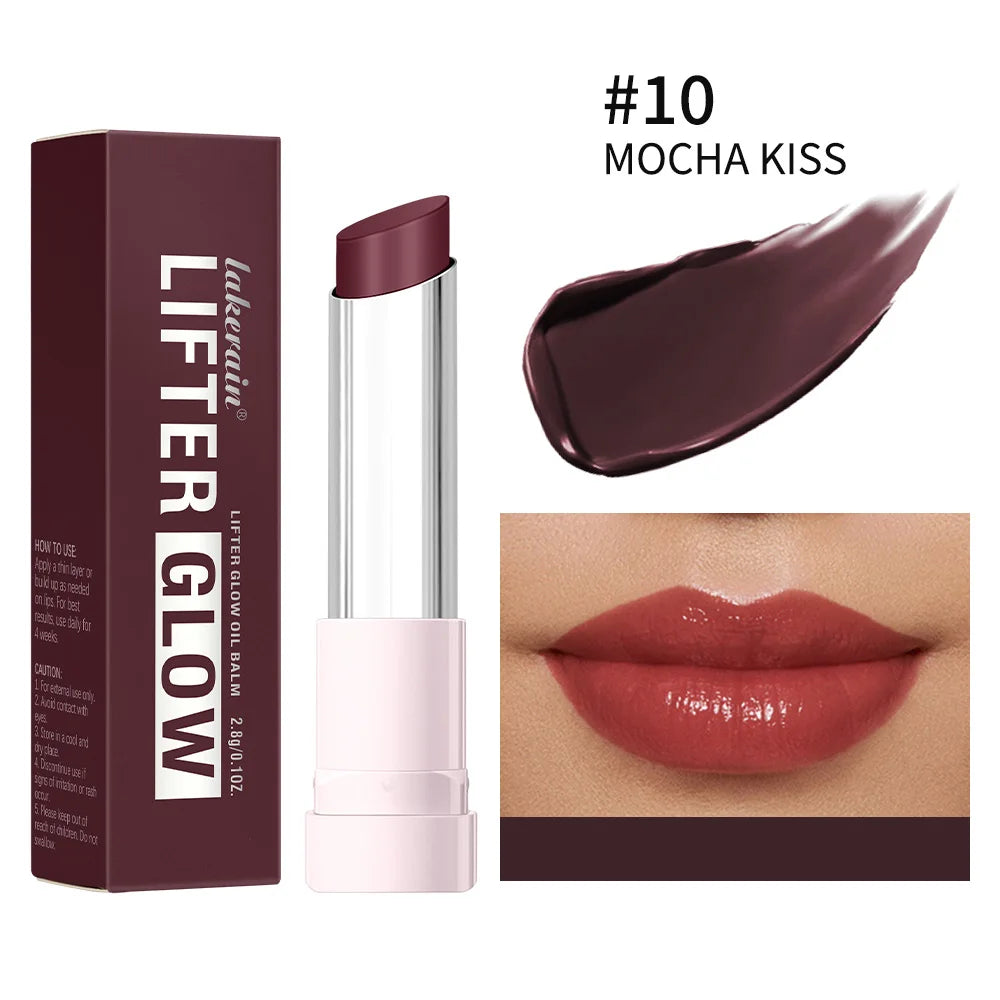 Lip Balm Glossy Glazed Finish Improves Lip Lines Hydration Plump Lip Balm 24HR Long Lasting Moisturizing Treatment 10 Colors Oasis Select 10 MOCHA KISS