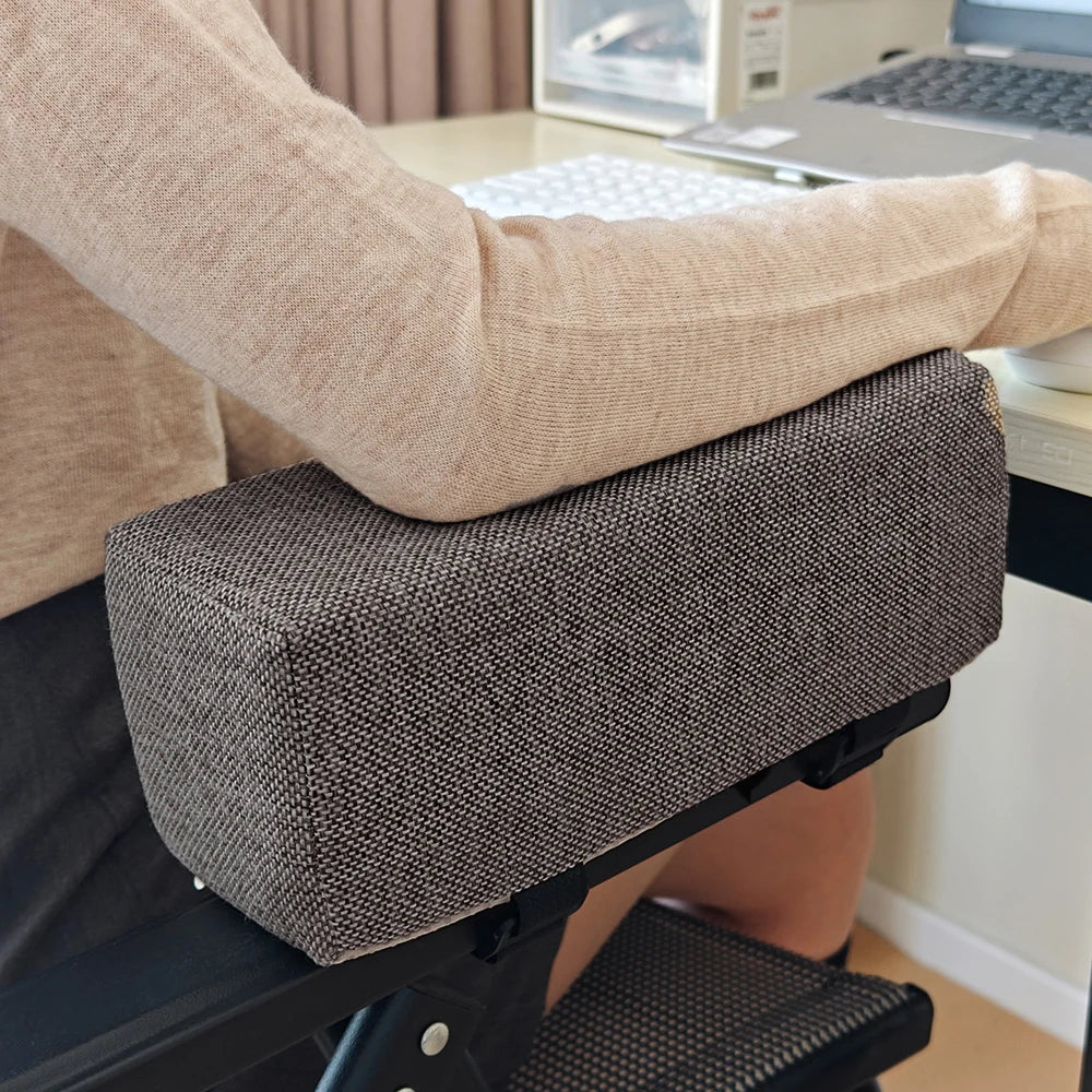 1/2pcs Cotton Linen Armrest Pads with Foam,Elbow Pillow Cushion for Office Chair - Chair Arm Rest Support Cover for Elbow Relief Oasis Select DARK GRAY 2pc