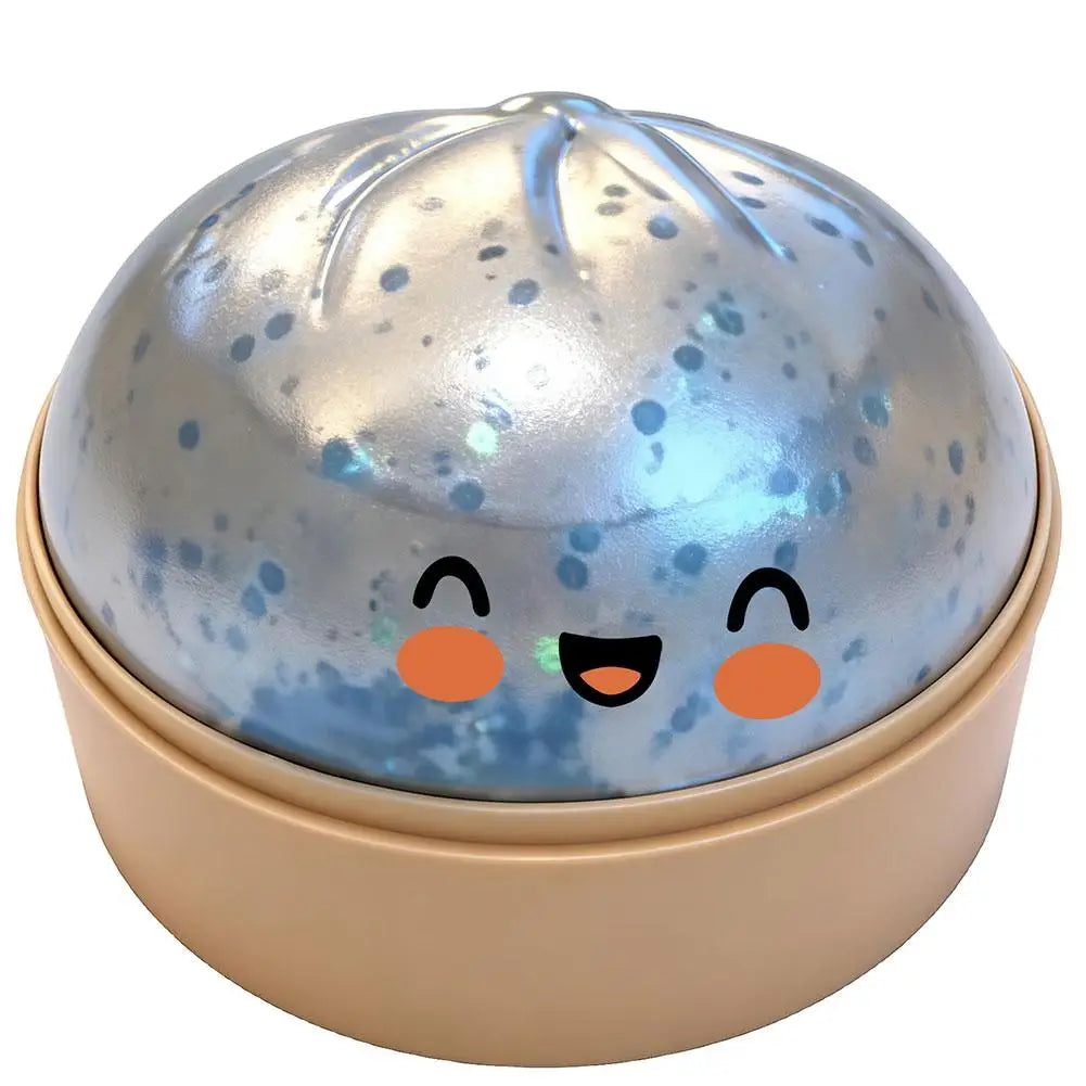 Realistic Food Shaped Steamed Bun Squishy Toy Low Rebound Reusable Material Great For Stress Relief Decoration And Gifting Use Oasis Select Translucent blue