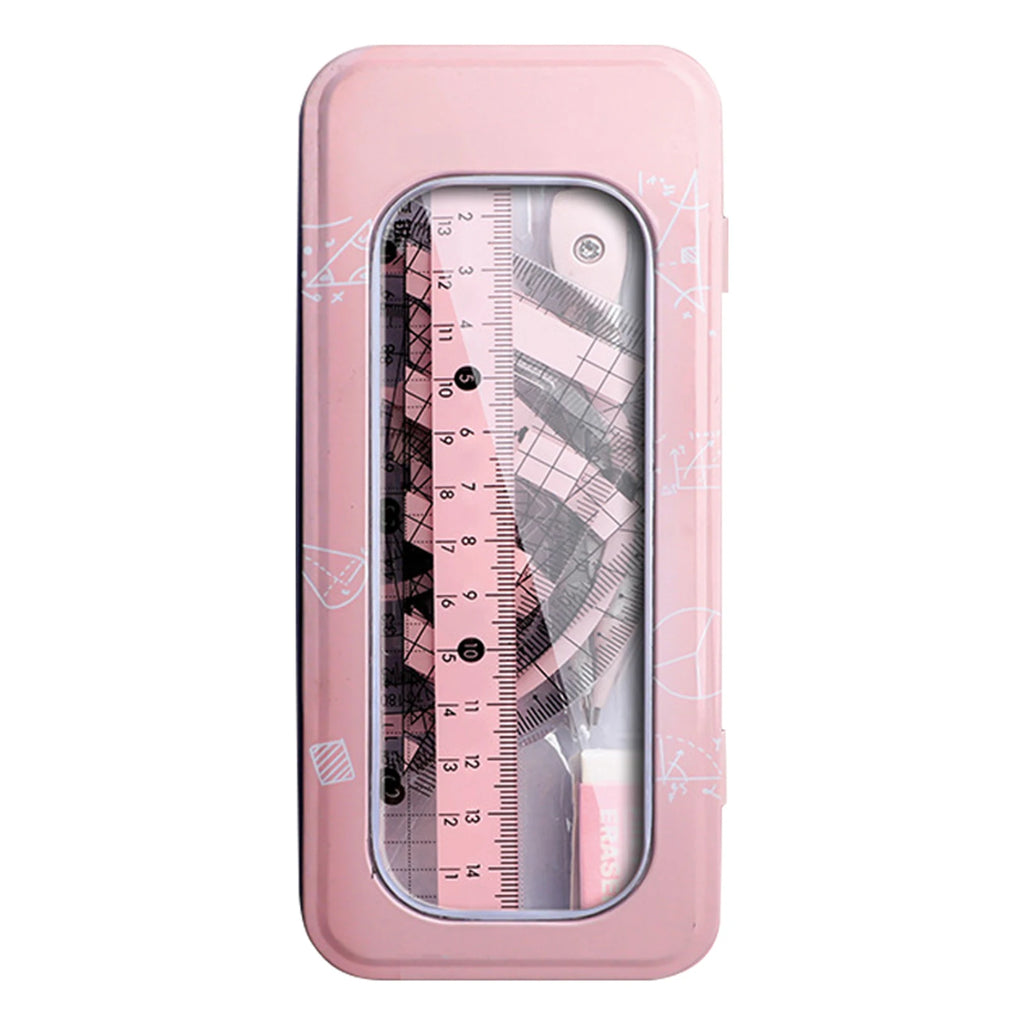 8-Piece Student Geometry Set – Compass, Protractor & Ruler