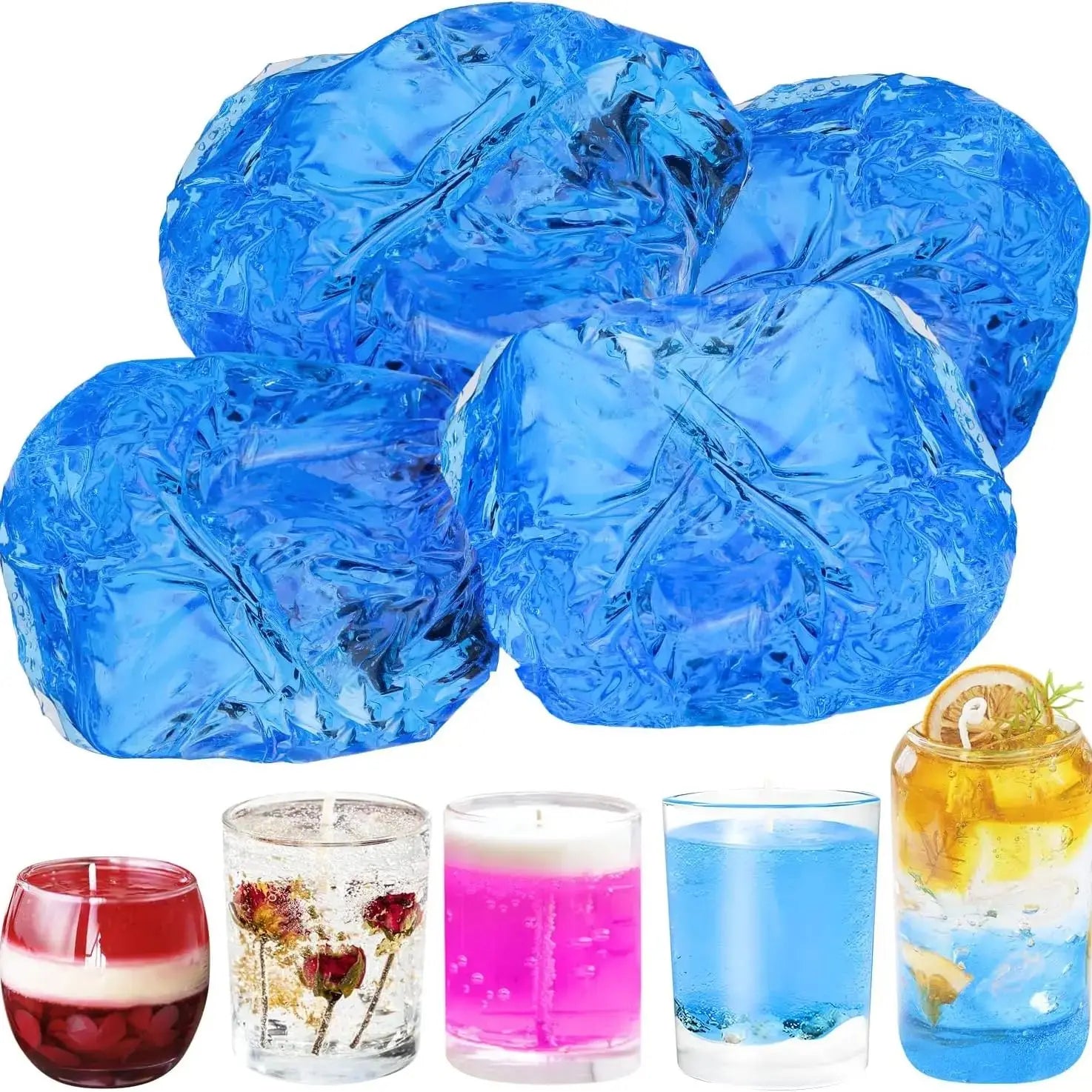 100G Blue Clear Wax for Candle Making-DIY Aromatherapy Candle Making Gel, Candle Materials, Birthday Christmas Gift Decoration Oasis Select 200G