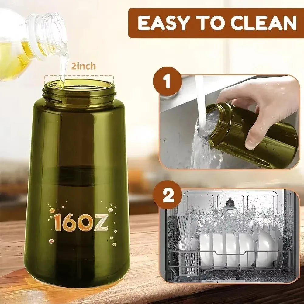 16oz 2-in-1 Glass Oil Dispenser and Spray Bottle Leakproof Olive Oil Sprayer Suitable for Cooking Baking Barbecue Fryer Kitchen Oasis Select