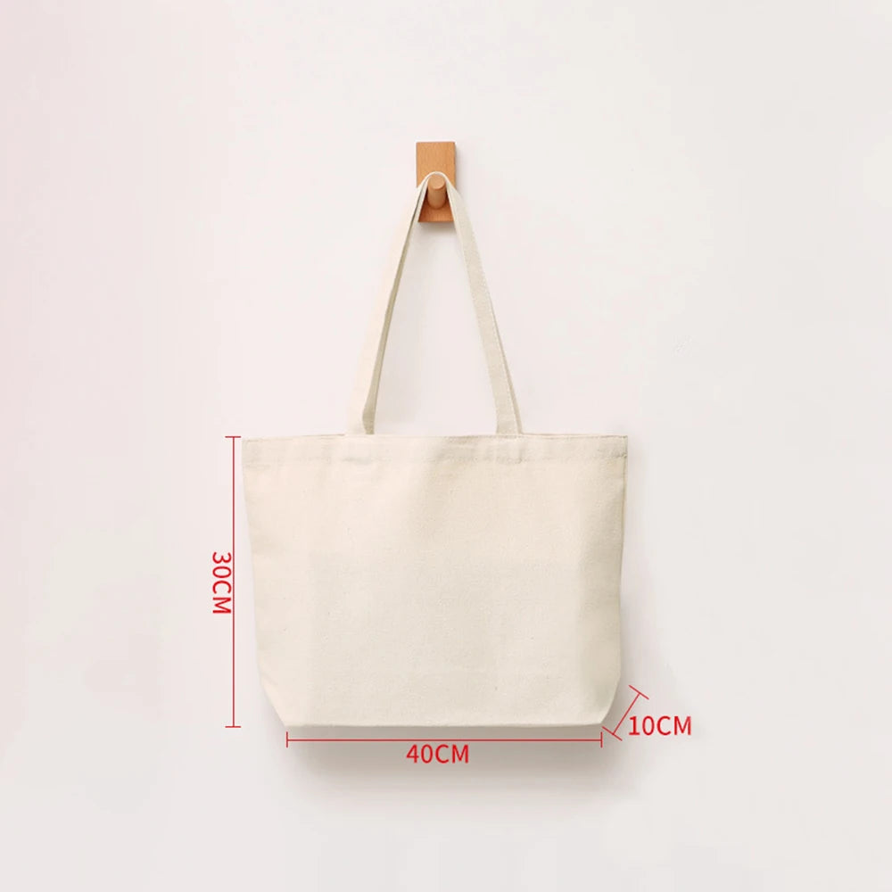 Large Capacity Folding Canvas Bag Reusable Shopping Bag Unisex Eco-friendly Tote Bags DIY Shoulder Bag Grocery Handbag Oasis Select Beige4-40X30X10CM