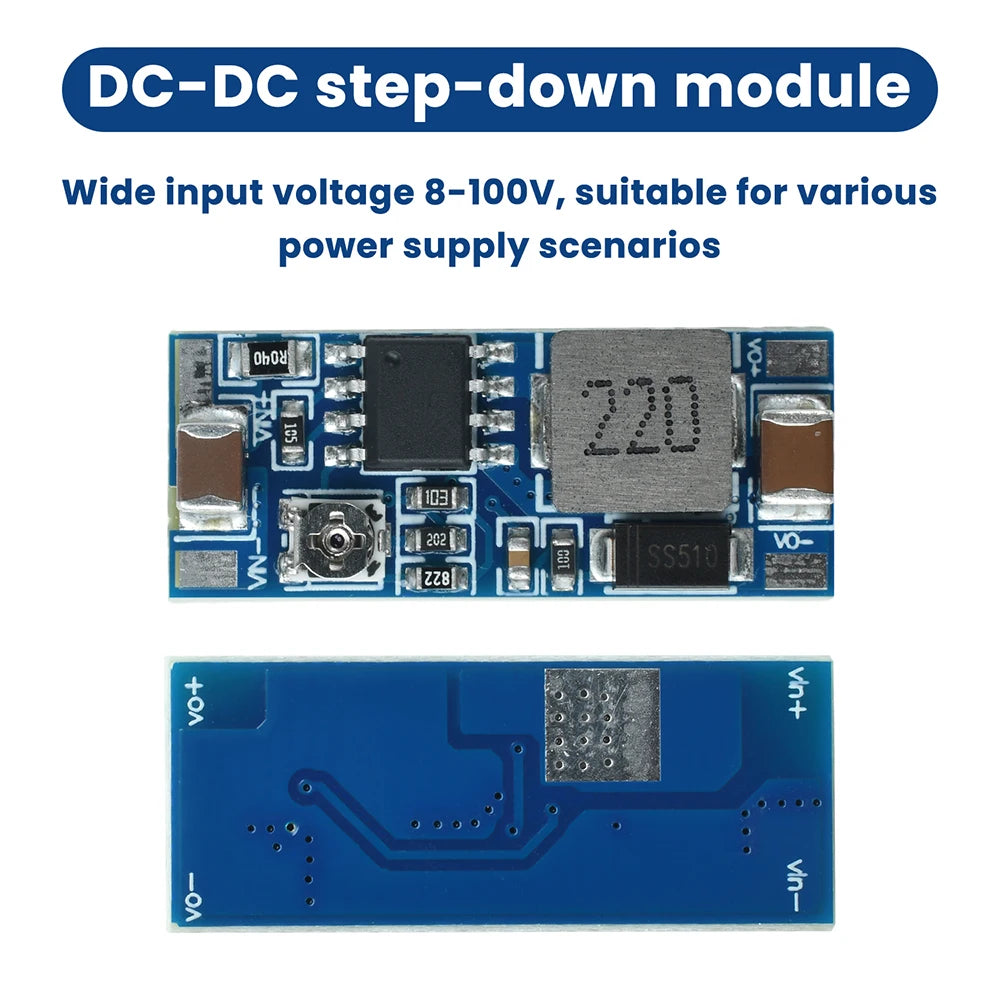 DC-DC Step-Down Module 8-100V Input to 5-20V Adjustable Output 2A High Current Small Size Power Supply Module Non-Isolation Oasis Select