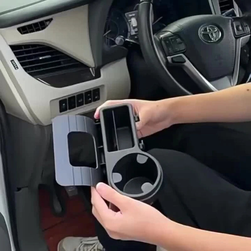 2-in-1 Car Door Cup Holder & Storage Box, Universal Clip-On Drink Holder for Water Bottle, Coffee Cup, No Drilling Oasis Select