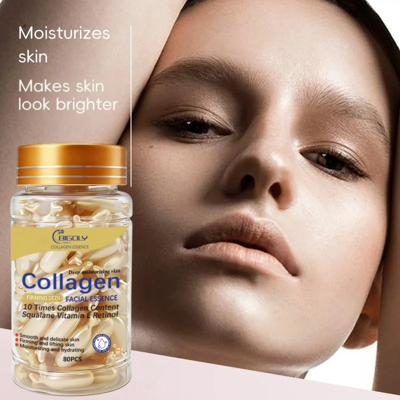 80 Collagen Facial Essence Capsules – Firming & Moisturising Serum Collagen Face Serum Oasis Select