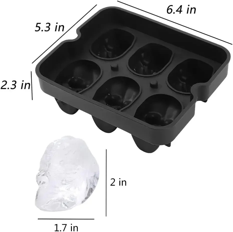 Skull Shape Ice Cube Tray Food Grade Silicone Mold for Cocktail Ice Balls Whiskey Bourbon Drink Freezer Tray Bar Party Supplies Oasis Select