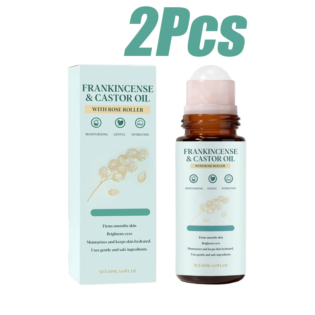 Frankincense Castor Oil Rollerball Soothing & Nourishing Roll-On Oil Improve Dryness Repair Portable Aromatherapy Body Skincare Oasis Select 100ml Boxed