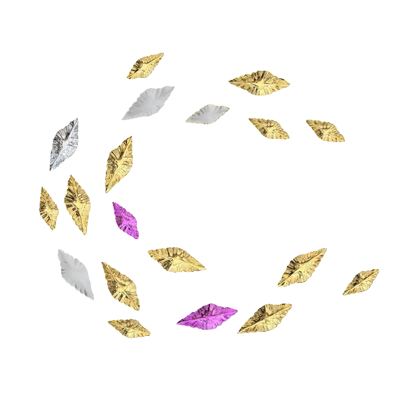 Modern Living Room Simple Nail Free Imitation Metal Wall Decoration Wall Hanging Wall Leaf Decoration Soft Installation Pendant Oasis Select