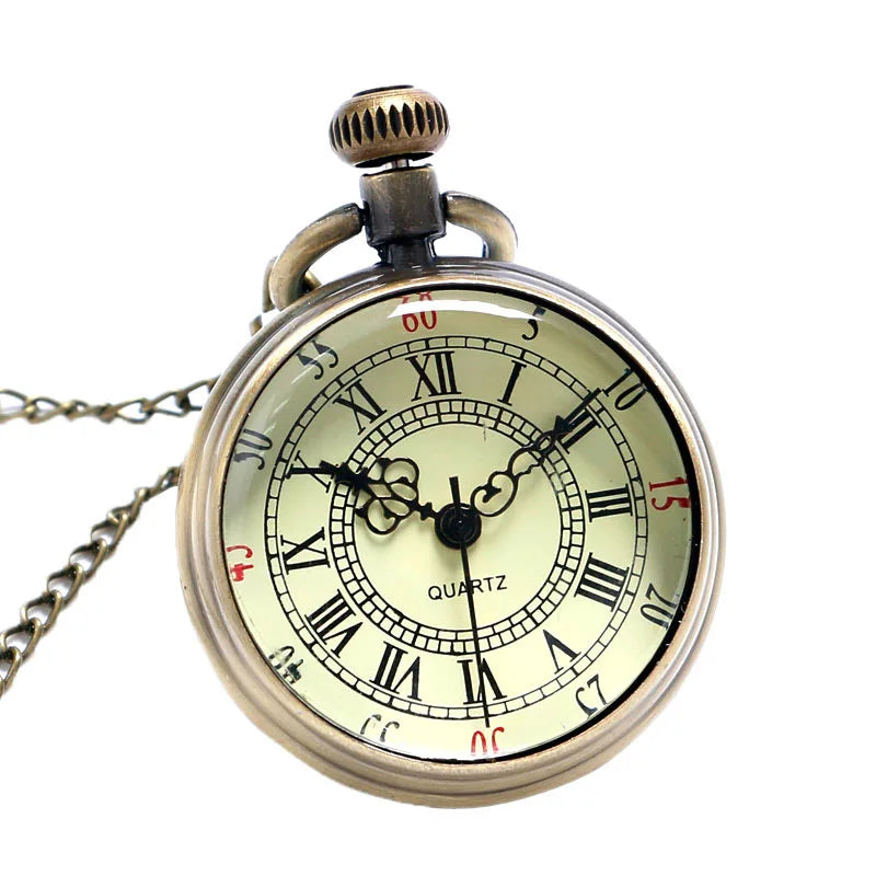 Vintage Quartz Pocket Watch with Chain | Personalized Gift