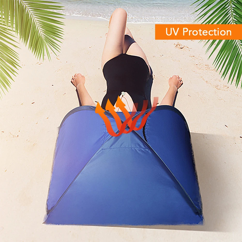 Portable Sun Shelter Outdoor Mini Sunbathing Head Tent Windproof Sand Proof Canopy Headrest Pops Up Beach Sun Shade Tents Oasis Select