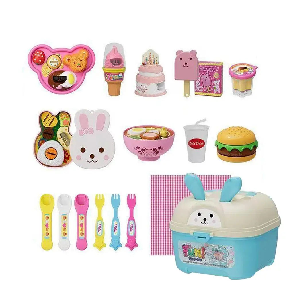 New 8PCS/Set Simulation Food Feeding Toys with Storage Box - Sweet Rice Ball Pudding Feeding Toy Kids Role Play Early Education Oasis Select Blue