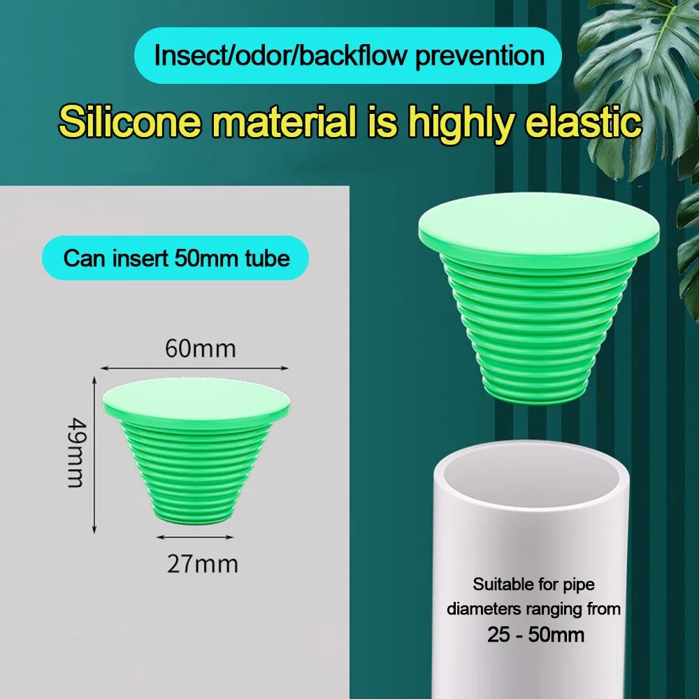 Silicone Sewer Pipe Sealing Ring Anti Odor Conical Shape Water Pipe Plug Anti-clogging Sewer Seal Hole Sealing Plugs Oasis Select LV2