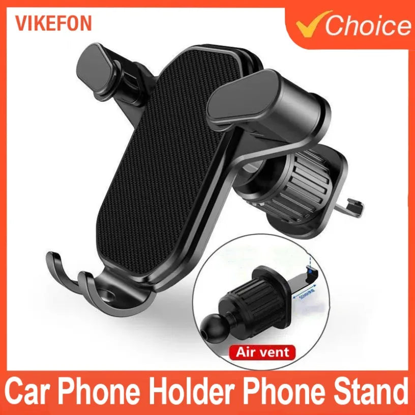 Car Phone Holder Mobile Cell Phone Stand Portable Smartphone Mount Air Outlet Gravity Support in Car For iPhone 16-11 Samsung Oasis Select