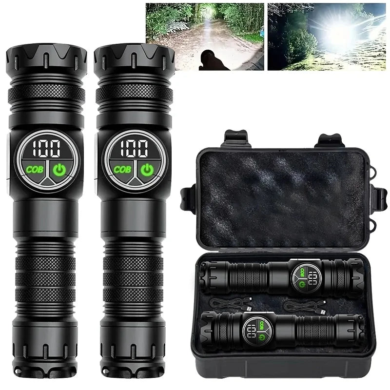 Mikenoon Rechargeable LED Tactical Flashlight | COB & Zoom