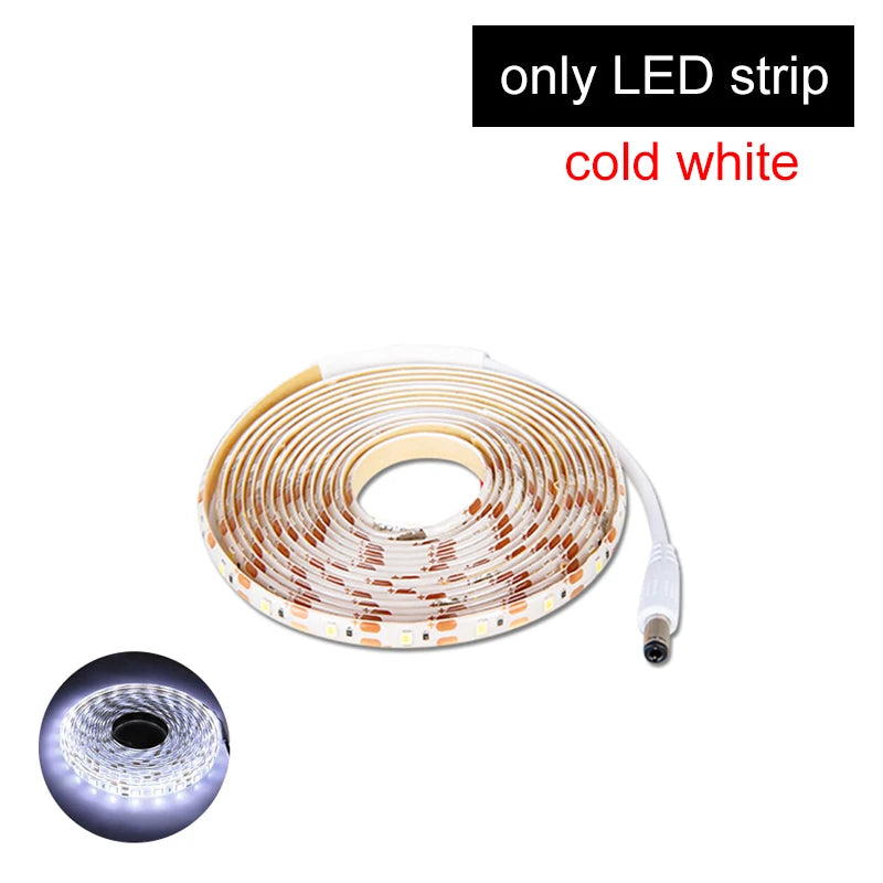 1-5M PIR Motion Sensor Strip Lights DC12V Waterproof LED Under Cabinet Lamp For Bedroom Kitchen Closet Stairs Bedside Nightlight Oasis Select Only Cold White 5M
