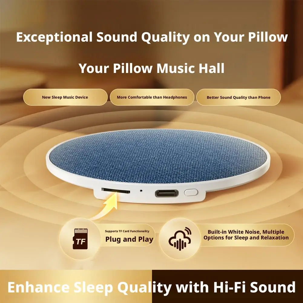 Under-Pillow Bluetooth Speaker – White Noise, HiFi, Sleep Timer