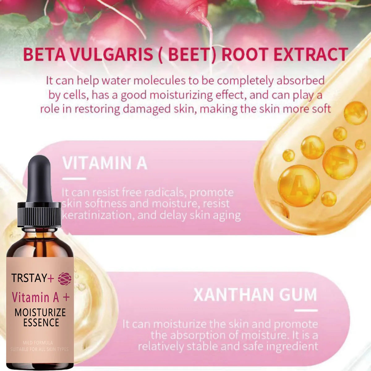 TRSTAY Beet Vitamin A Face Serum – Hydrating Nourishing Oil