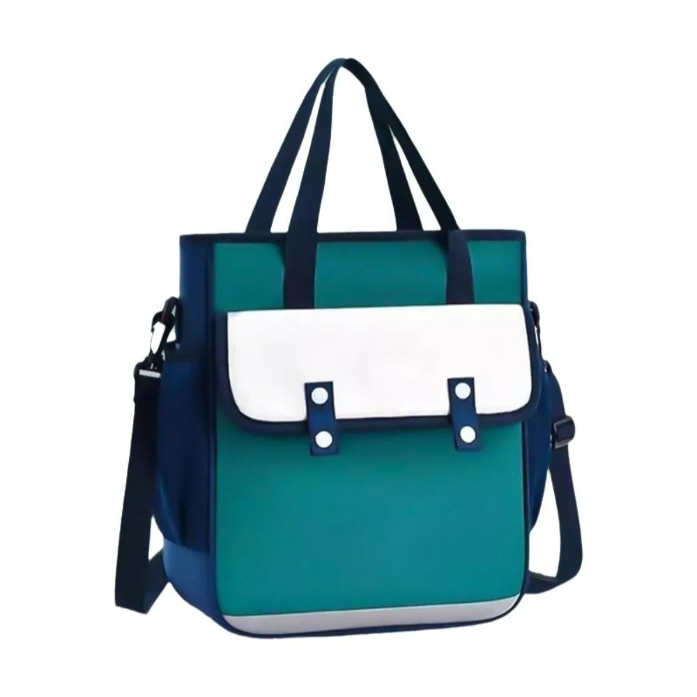 Large Capacity 4-in-1 Canvas Knapsack Waterproof Zipper Student Book Shoulder Bag Lightweight Multifunctional Oasis Select Green
