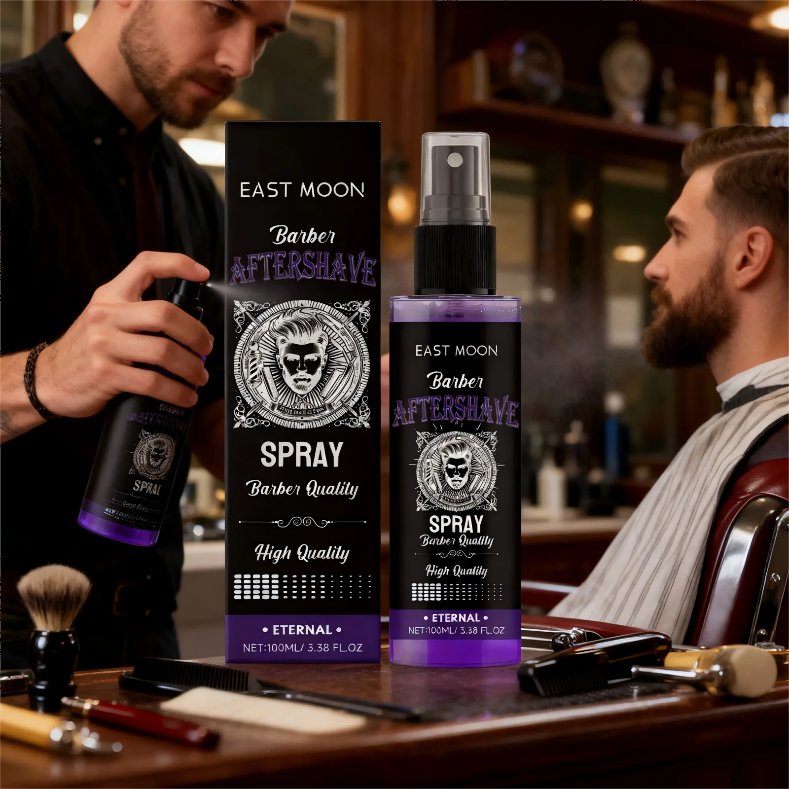 East Moon Aftershave Spray & Beard Serum 100ml | Men's Grooming