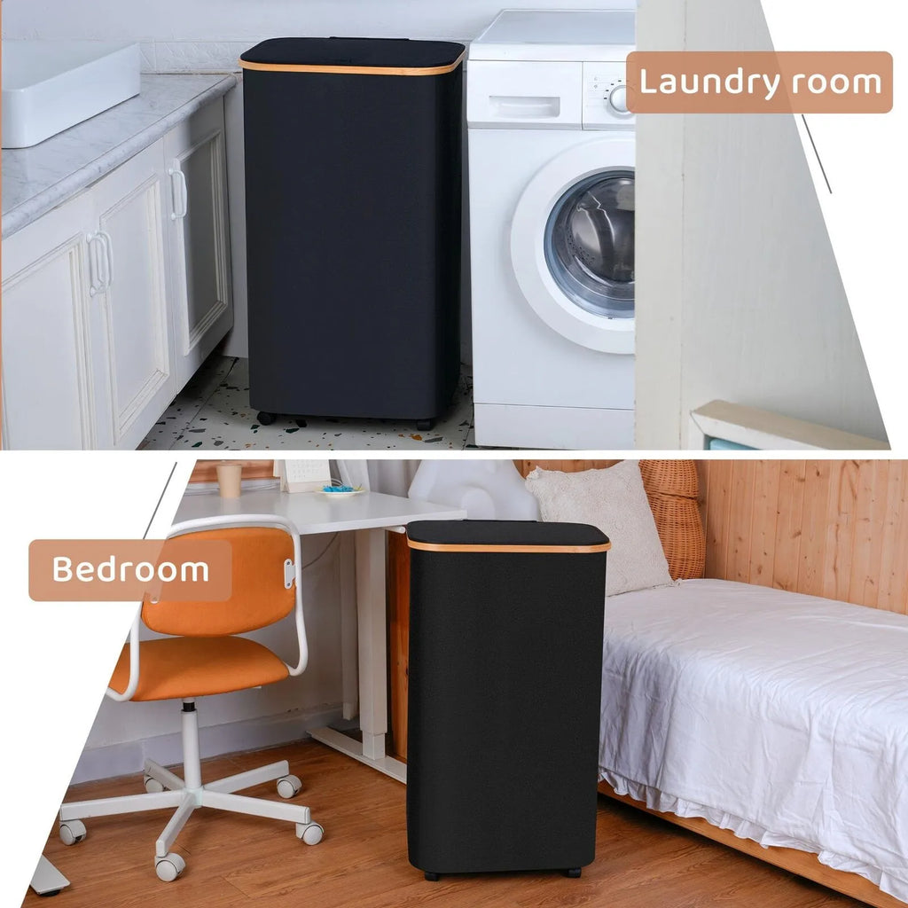 110L Rolling Laundry Basket – Slim Folding Hamper on Wheels Rolling Laundry Hamper Oasis Select