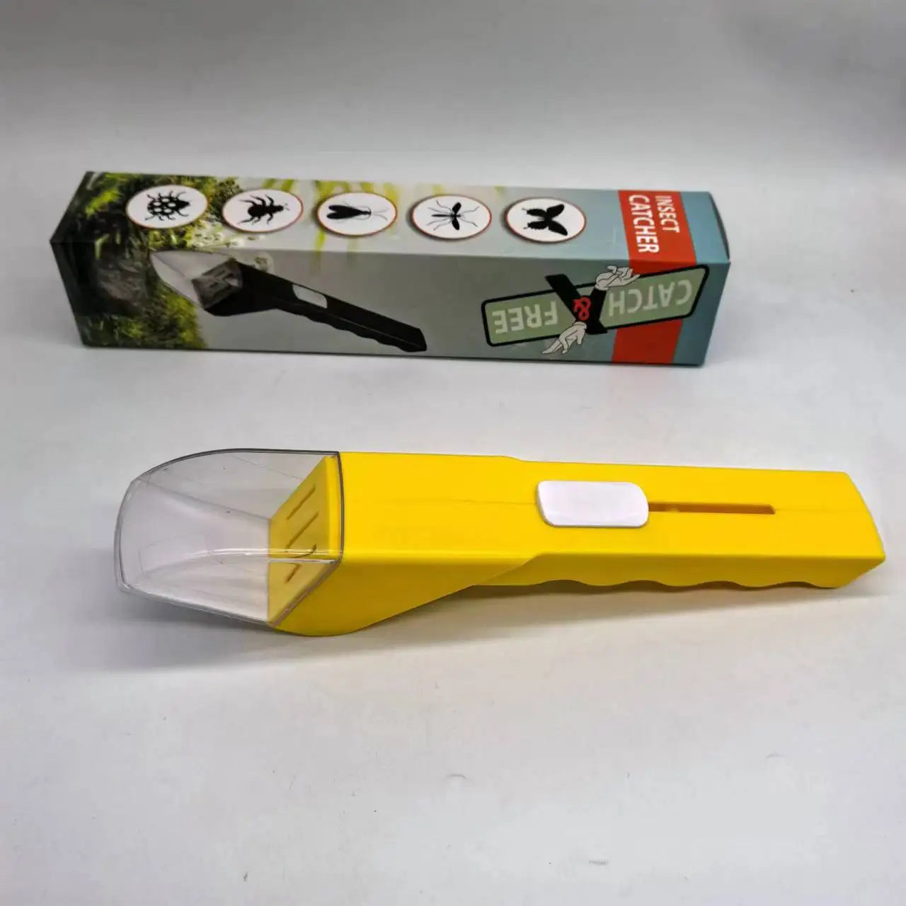 Portable Handheld Insect Catcher Transparent Push Type Insect Observer Contactless Bug Catcher Children's Insect Catching Tools Oasis Select YELLOW