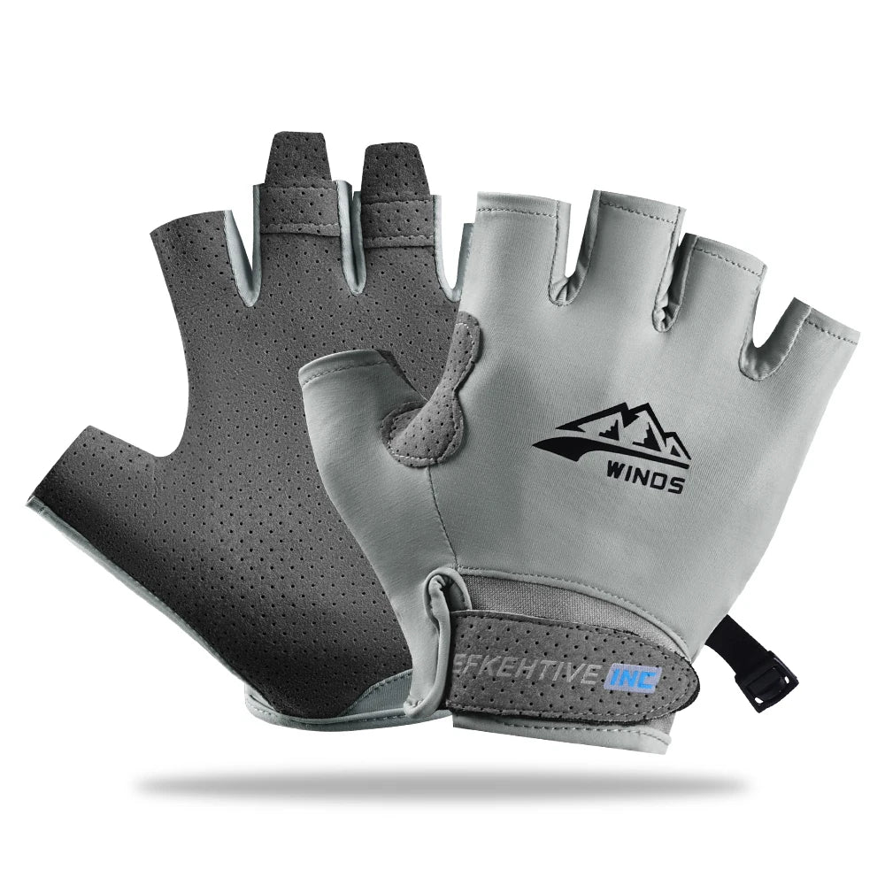 Bicycle Gloves Summer Outdoor UV Protection Cycling Gloves Unisex Fingerless Sports Gym Gloves Breathable MTB Road Bike Gloves Oasis Select GRAY M