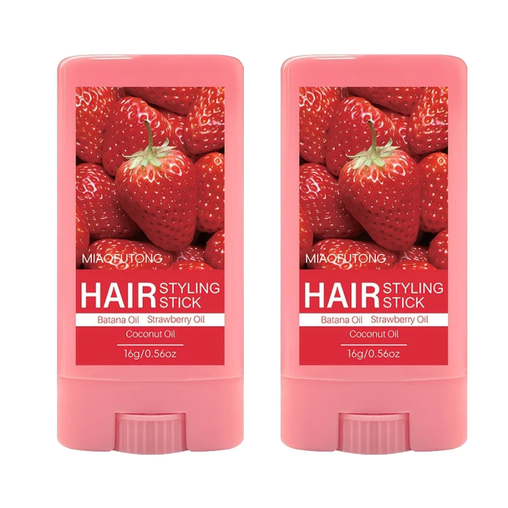Strawberry scented wax stick, smooth frizz, long-lasting styling, oil-resistant and smooth hair conditioner stick Oasis Select 2 pcs