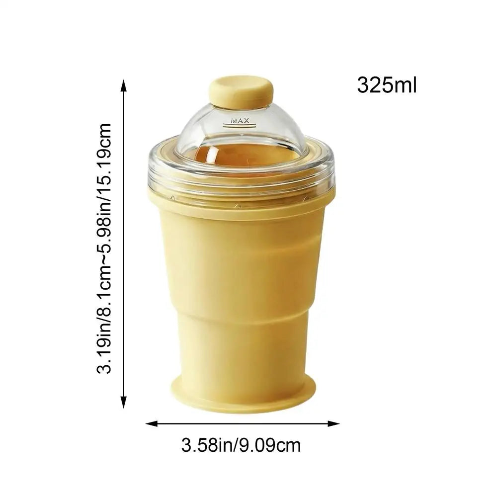 Ice Ball Cup 2-in-1 Foldable Silicone Ice Ball Cup Reusable Portable Ice Sphere Mold with Straw Lid for Coffee Juice Drinks Oasis Select Yellow