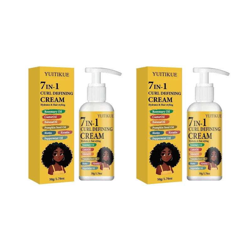 YUITIKUE 7-in-1 Curl Defining Cream – Hydrating Hold, No Frizz