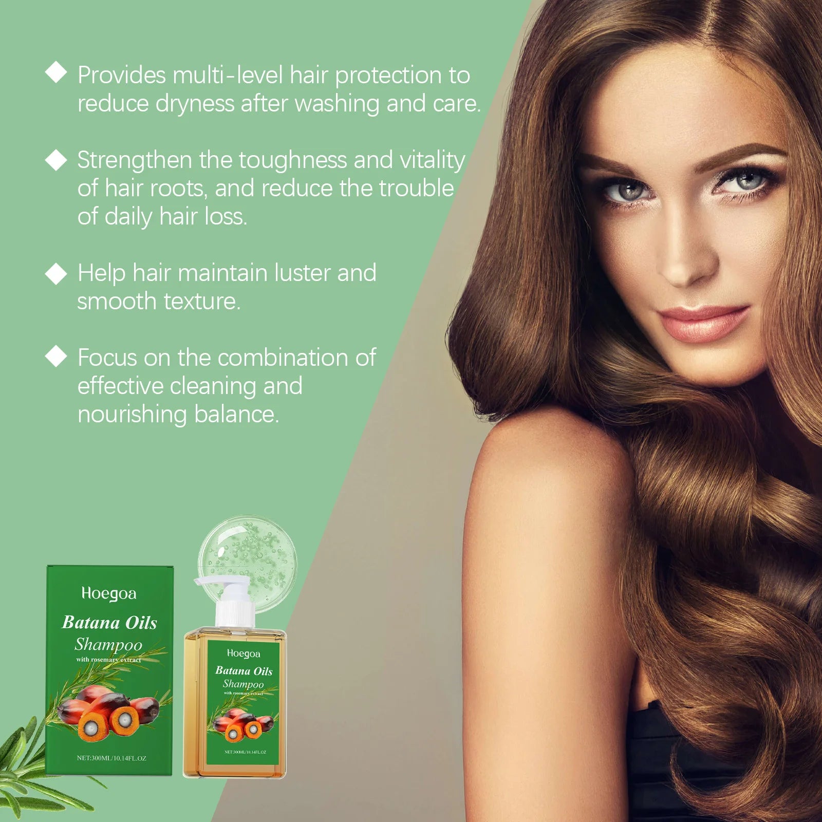Organic Batana Oil Shampoo Soothing Scalp Intense Repair Batana Nourishing Shampoo with Rosemary Extract for All Hair Types Oasis Select
