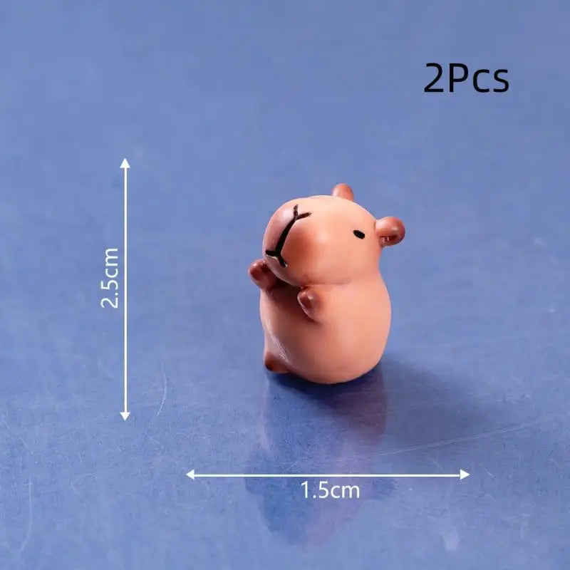 Charming Mini Capybara Resin Figurines (2Pcs), Animal Ornaments for DIY Fairy Garden, Moss Landscape Decor Oasis Select A9