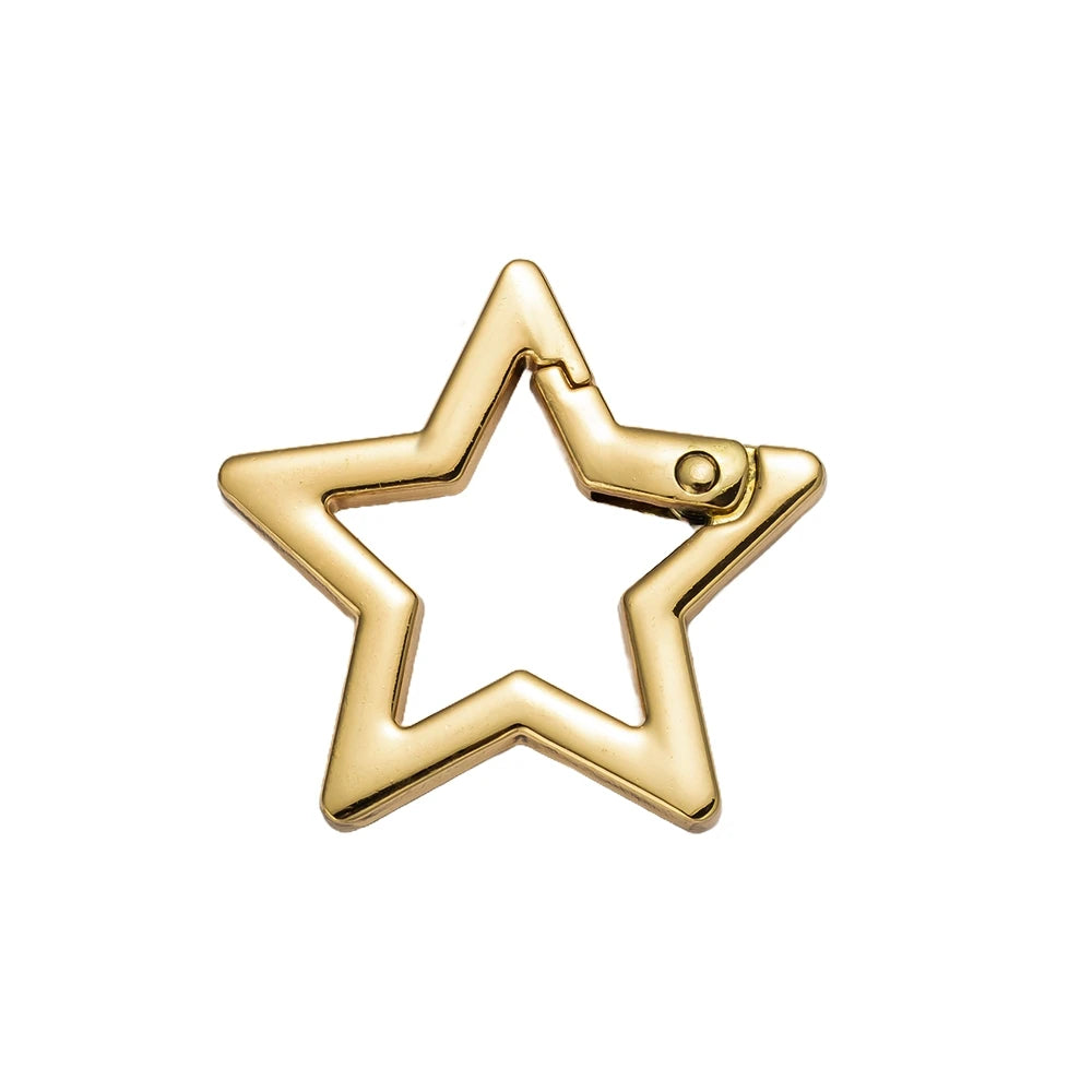 5pcs Star Small Carabiners Clips Metal Trigger Spring Rings Snap Hooks DIY Charms Accessory for Keychains Bag Purse Craft Making Oasis Select