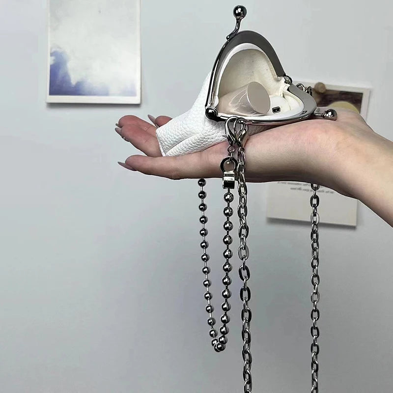 Womens Texture Chain Small Bags Fashion Mini Bags Chain Single Shoulder Crossbody Zero Wallet Small Headphone Evening Bags Oasis Select
