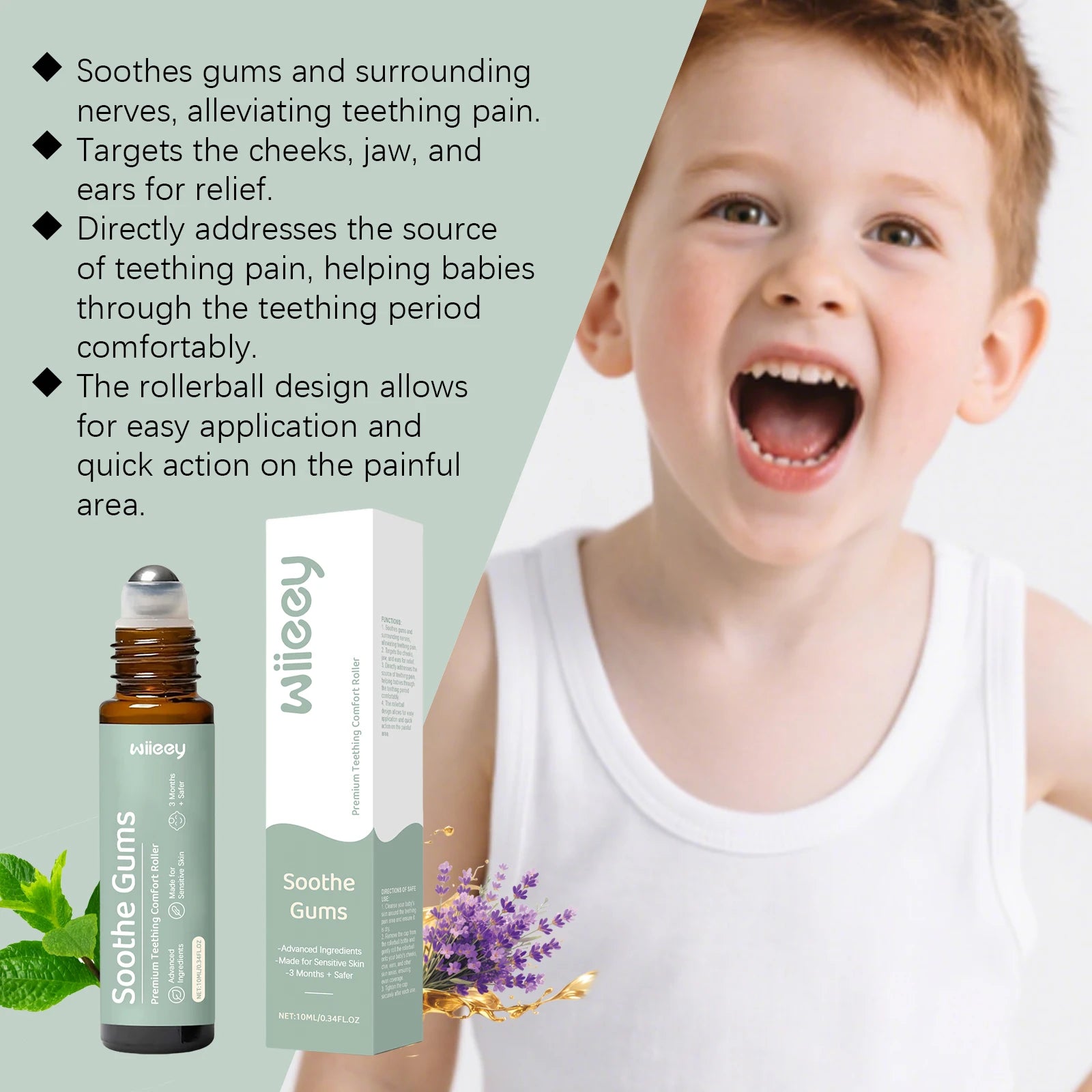 Baby Teething Comfort Roller - Relieves Gum Discomfort, Gentle Care for Little Ones, Parent-Approved Oasis Select