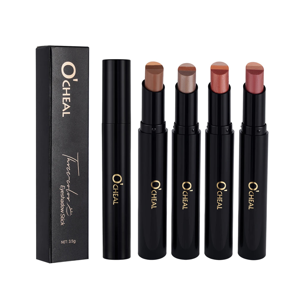 O'CHEAL 3-Color Glitter Eye Shadow Stick – Waterproof & Long-Lasting