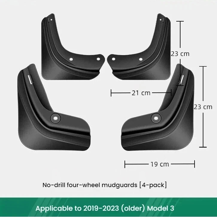 Mud Flaps for Model Y Model 3 Model YL Stay Clean Protect Paint Grade All Weather Splash Guards No Drilling Required Oasis Select Model 3 2019-2023