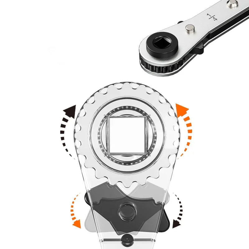 4-in-1 Refrigeration Ratchet Wrench 1/4 3/8 3/16 5/16Inch Port Valve HVAC Tool CS for Use on Compressors with Access Valves Oasis Select