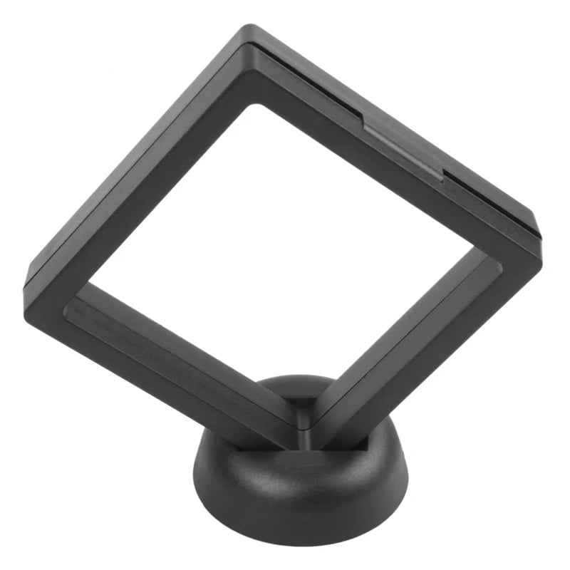 2X Square 3D Albums Floating Frame Holder Coin Box Jewelry Display Show Case, 9X9cm (With Base) Oasis Select