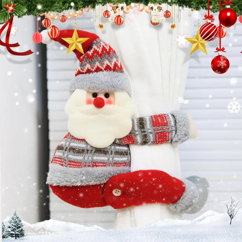 curtains clasp Curtain Buckles SnowmanSanta Claus Elk Christmas Househood Bedroom Decor Accessories Creative Curtain-tie Rings Oasis Select